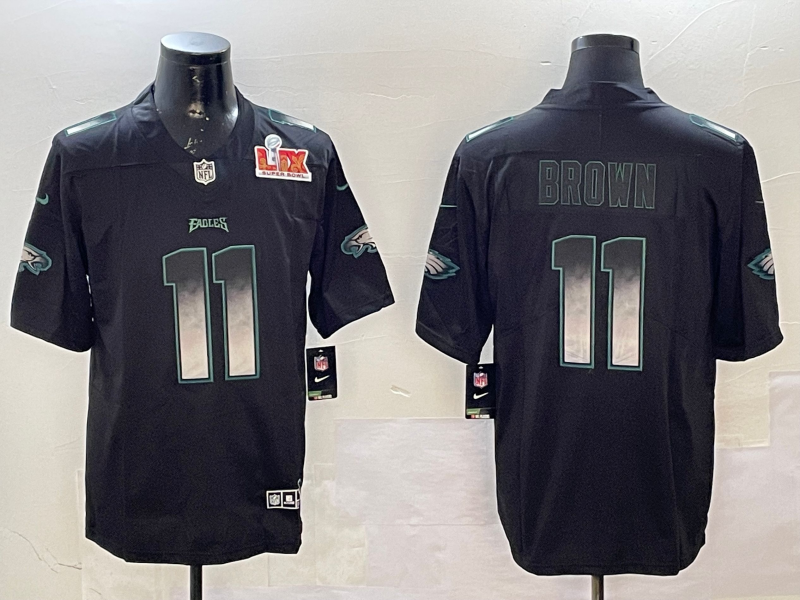 Men Philadelphia Eagles #11 Brown black 2025 Nike NFL jersey style 012->philadelphia eagles->NFL Jersey